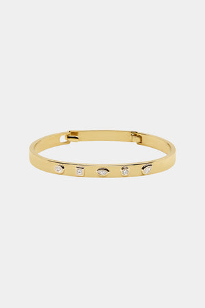 Scattered Diamond Tallows Bangle | Yellow Gold | Natasha Schweitzer