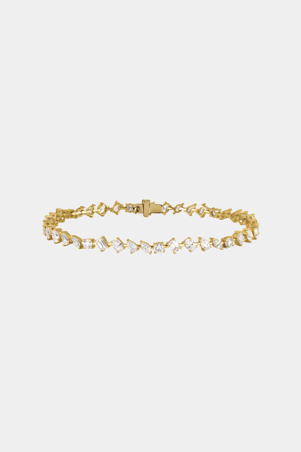 Small Scattered Diamond Tennis Bracelet | 18K Yellow Gold
