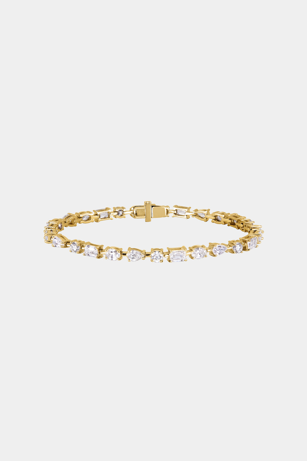 Large Scattered Diamond Tennis Bracelet | 18K Yellow Gold