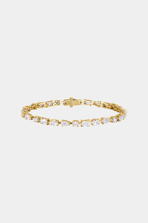 Large Scattered Diamond Tennis Bracelet | 18K Yellow Gold | Natasha Schweitzer