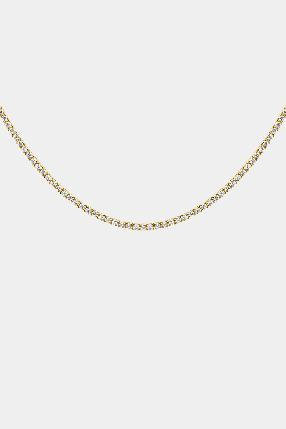 Small Tennis Necklace | 18K Yellow Gold