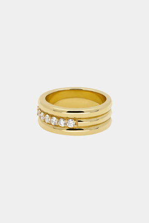 Triple Orielle Diamond Band | 18K Yellow Gold | Natasha Schweitzer