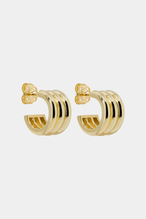 Triple Orielle Hoops | Yellow Gold | Natasha Schweitzer