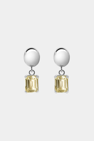 Vivienne Lemon Quartz Earrings | Silver | Natasha Schweitzer