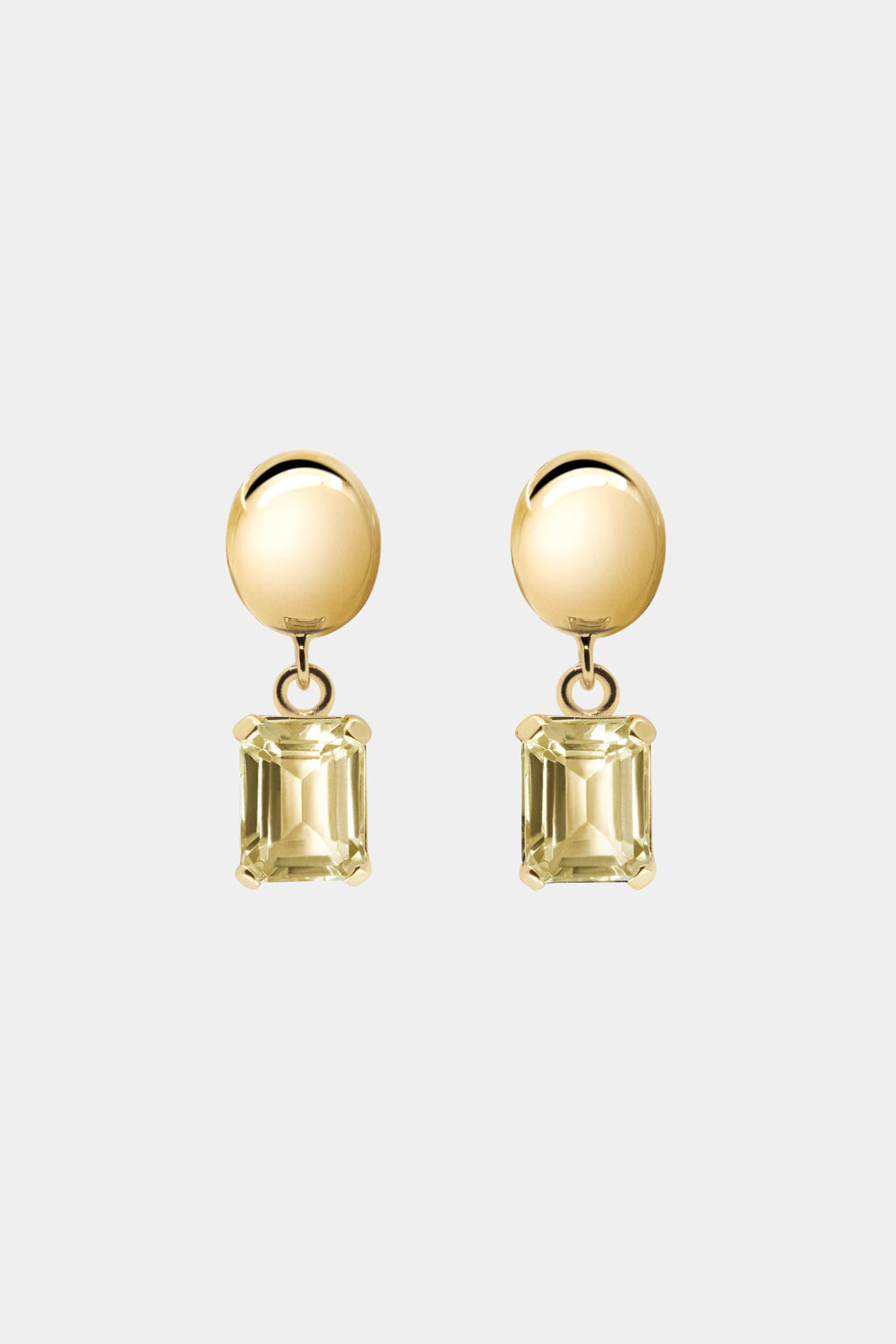 Vivienne Lemon Quartz Earrings | 9K Yellow Gold