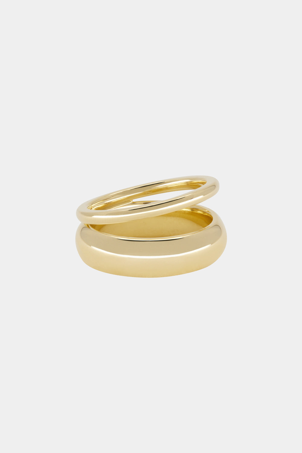 Double Band Sabine Ring | 9K Yellow Gold, Diamond Option Available
