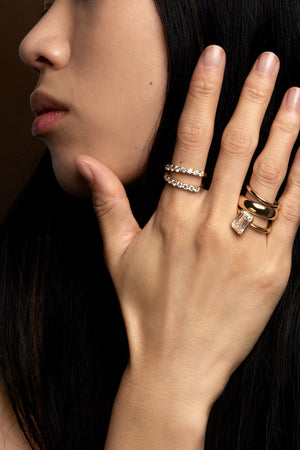 Double Band Georgie Ring | 18K White Gold | Natasha Schweitzer