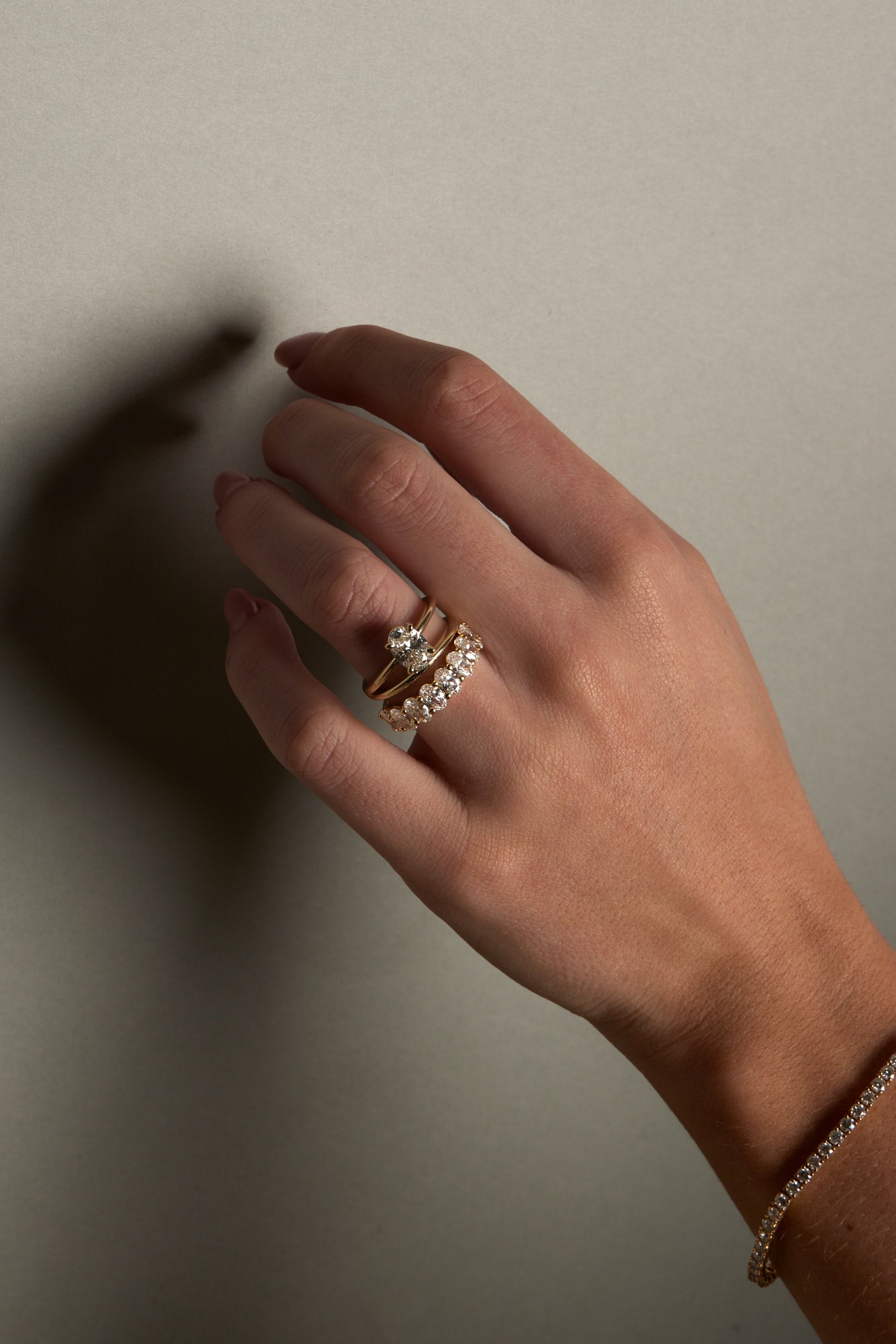 Oval Diamond Half Band | Gold