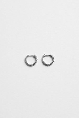Small Diamond Huggies | 18K White Gold | Natasha Schweitzer