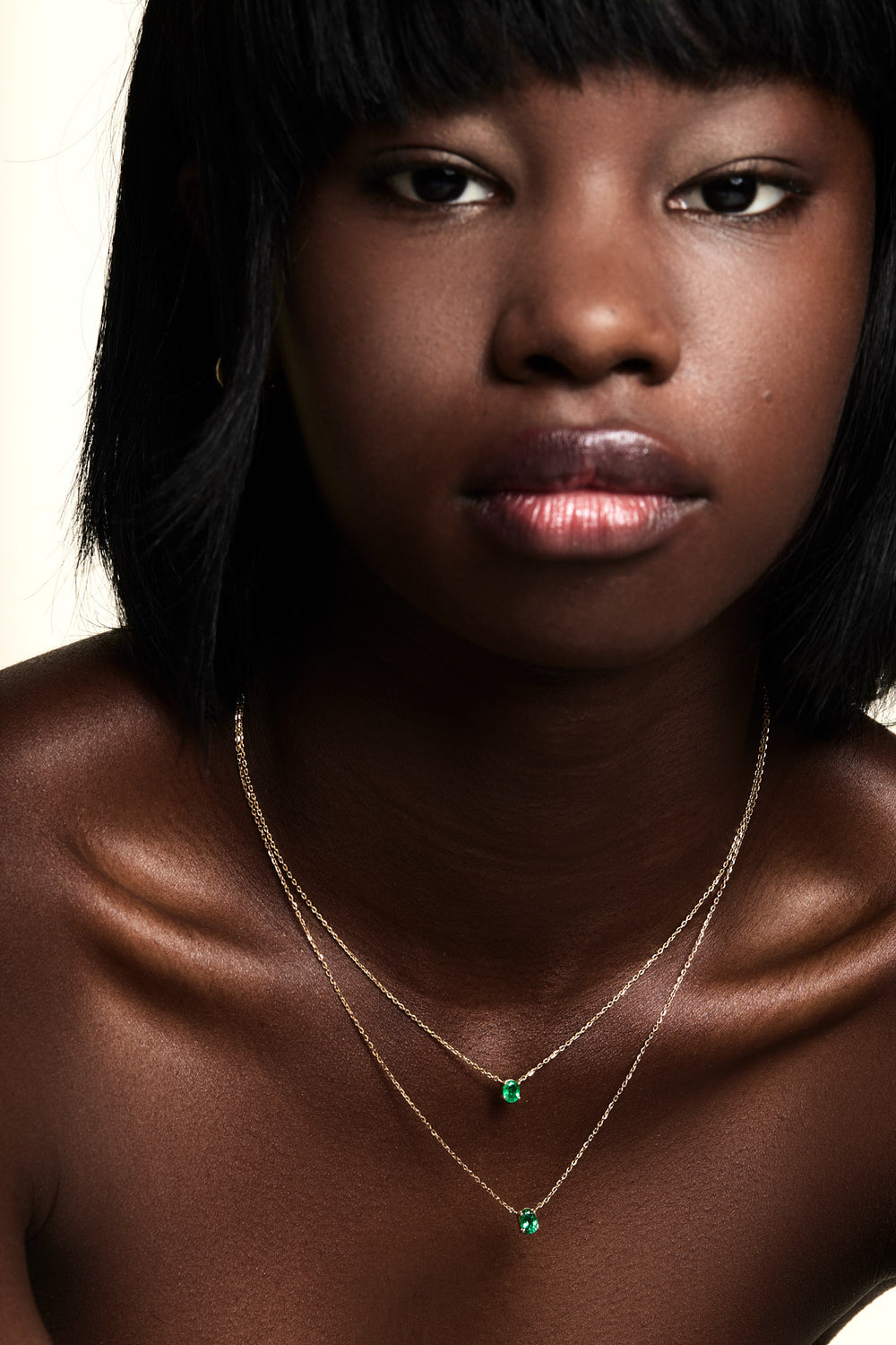 Oval Emerald Necklace | 18K Gold