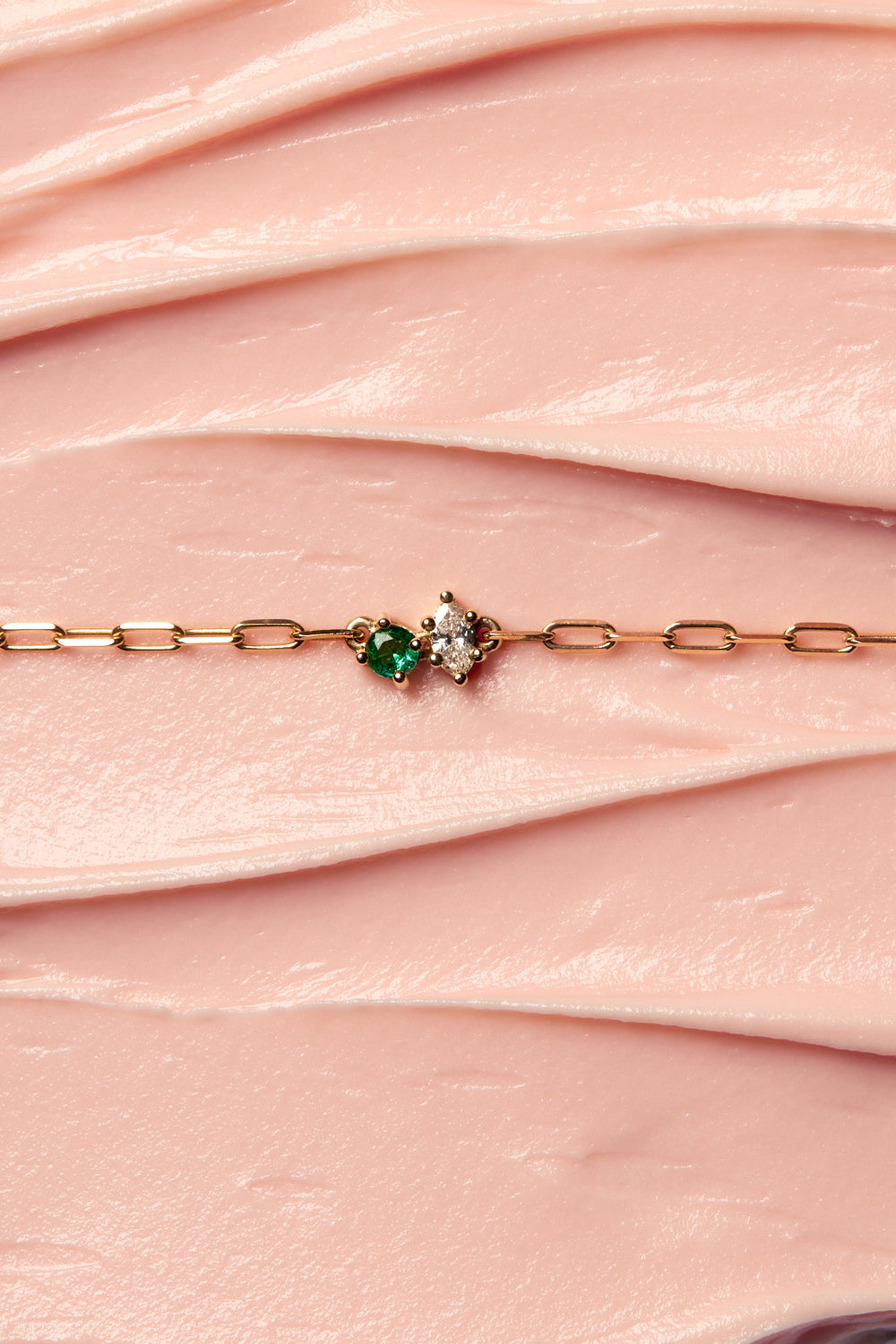 Marquise Diamond and Round Emerald Diamond Toi Et Moi Necklace | White Gold| Natasha Schweitzer