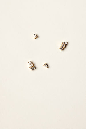 Mini Scattered Diamond Earrings | 18K Yellow Gold | Natasha Schweitzer