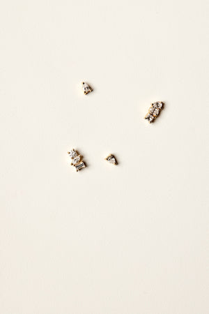 Mini Scattered Diamond Studs | 18K Yellow Gold | Natasha Schweitzer