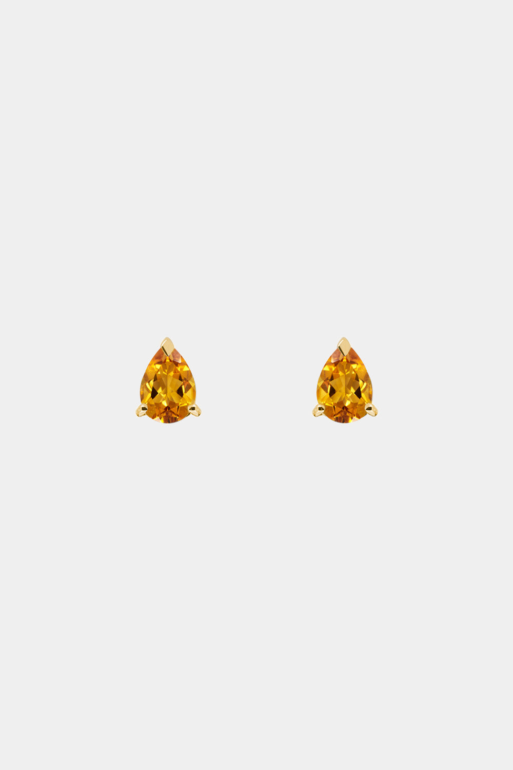 Pear Citrine Stud Earrings | 9K Yellow Gold