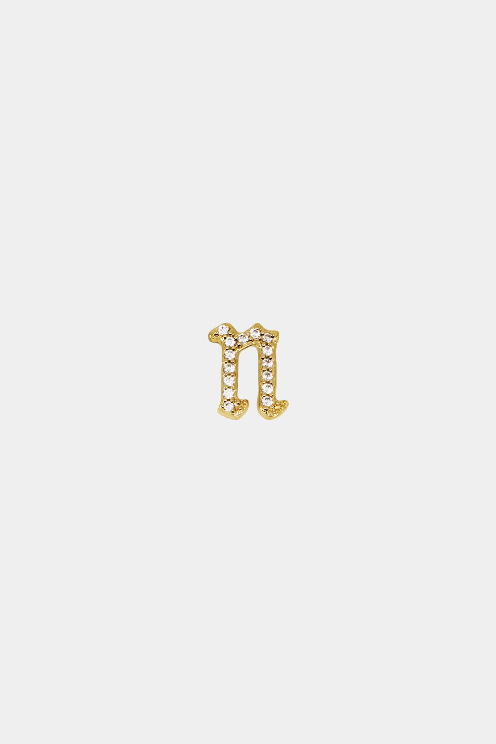 Diamond Gothic Letter Stud | 18K Yellow Gold| Natasha Schweitzer