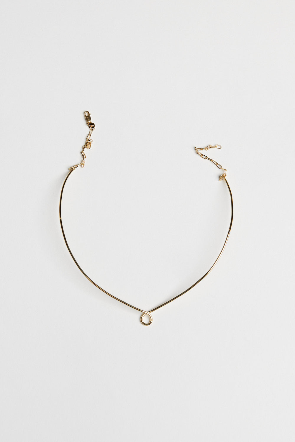 Omega Loop Necklace with Gothic Letter | 9K White Gold| Natasha Schweitzer