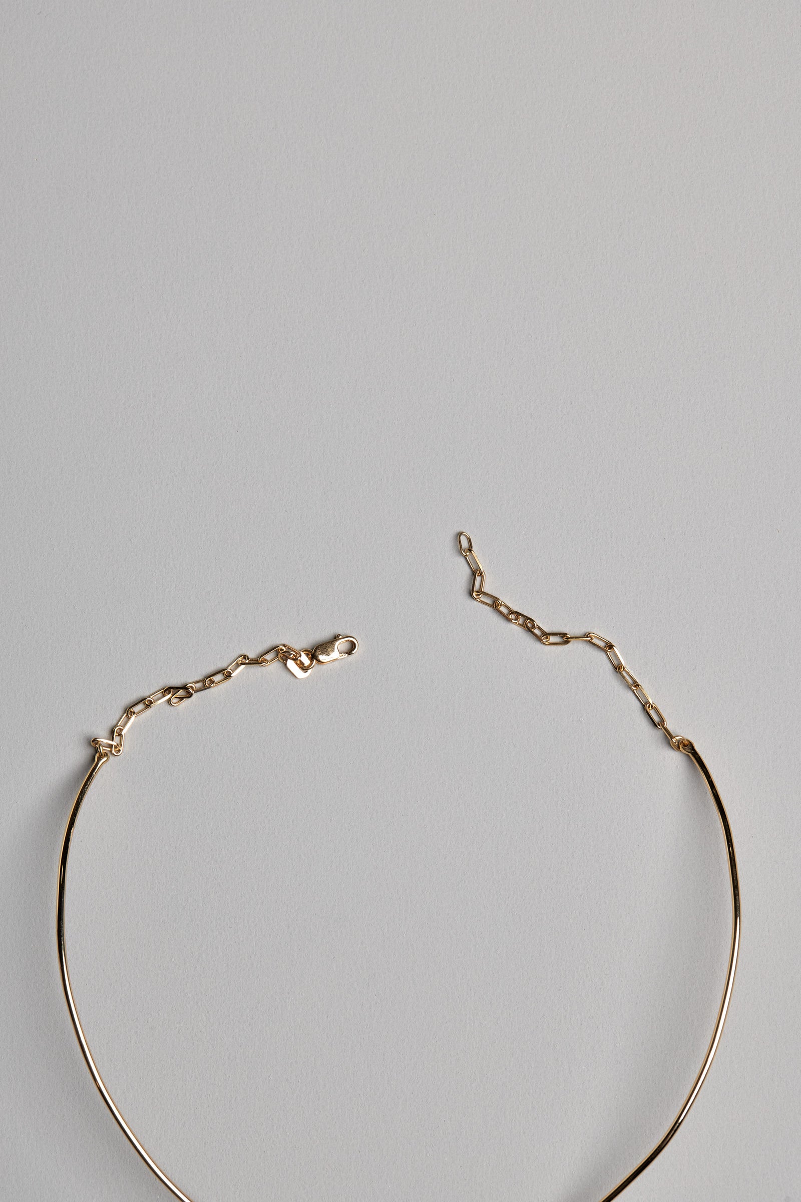 Omega Loop Necklace with Large Gothic Letter | 9K Yellow Gold| Natasha Schweitzer