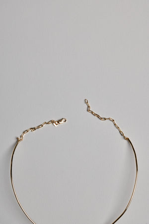 Omega Loop Necklace with Large Gothic Letter | 9K Yellow Gold | Natasha Schweitzer