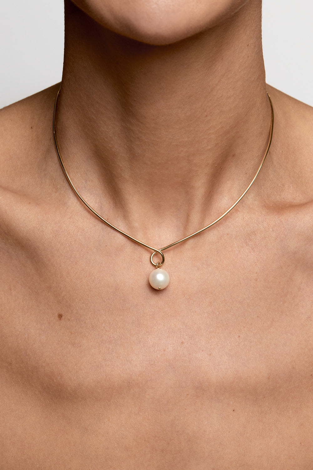 Omega Loop Necklace | 9K White Gold, Customise| Natasha Schweitzer