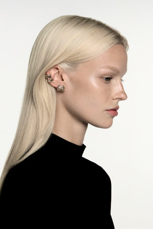 Oval Bezel Ear Cuff | Silver | Natasha Schweitzer