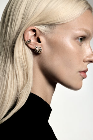 Oval Bezel Ear Cuff | Silver | Natasha Schweitzer