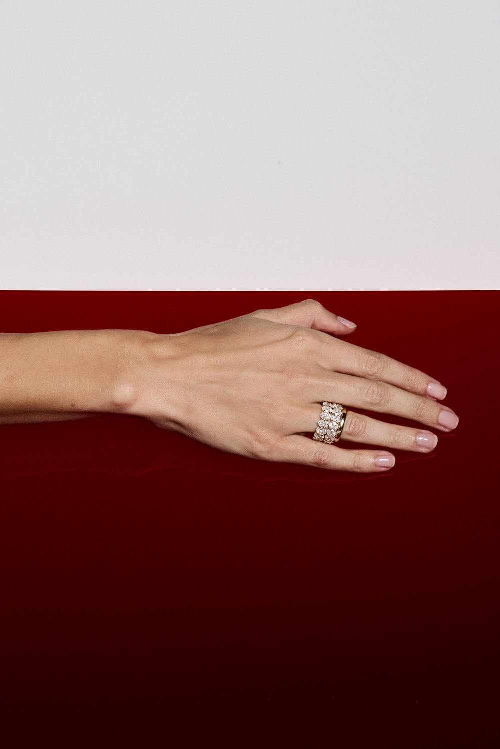 Oval Diamond Half Band | Gold| Natasha Schweitzer
