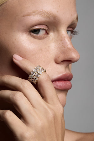 Oval Diamond Half Band | Gold | Natasha Schweitzer