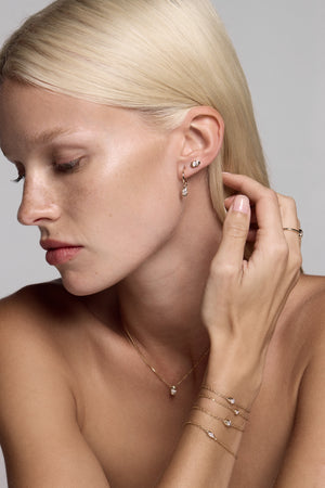 Mini Oval Diamond Bracelet | 9K White Gold | Natasha Schweitzer