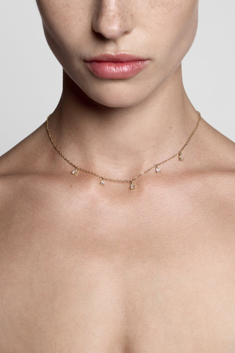 Ilona Pear Diamond Necklace | 18K White Gold| Natasha Schweitzer