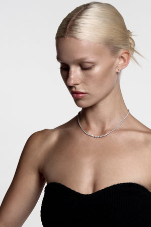 Ilona Round Diamond And Pearl Earrings | 9K White Gold | Natasha Schweitzer