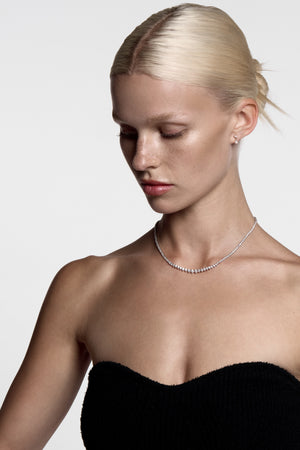 3 Claw Graduating Tennis Necklace | 18K Yellow Gold | Natasha Schweitzer