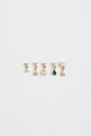 Ilona Round And Pear Diamond Studs | 18K White Gold | Natasha Schweitzer