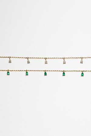 Ilona Pear Emerald Necklace | 18K White Gold | Natasha Schweitzer