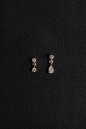 Ilona Round Duo Diamond Studs | 9K White Gold | Natasha Schweitzer