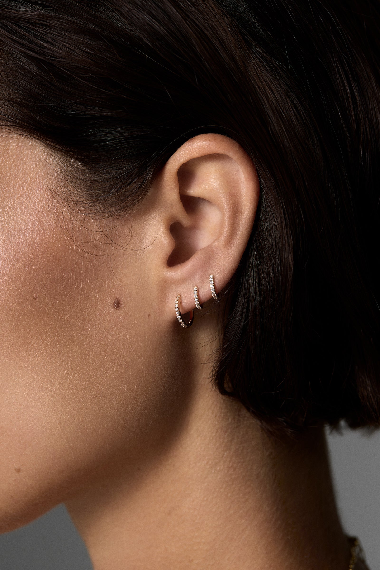 Small Diamond Huggies | 18K Yellow Gold| Natasha Schweitzer