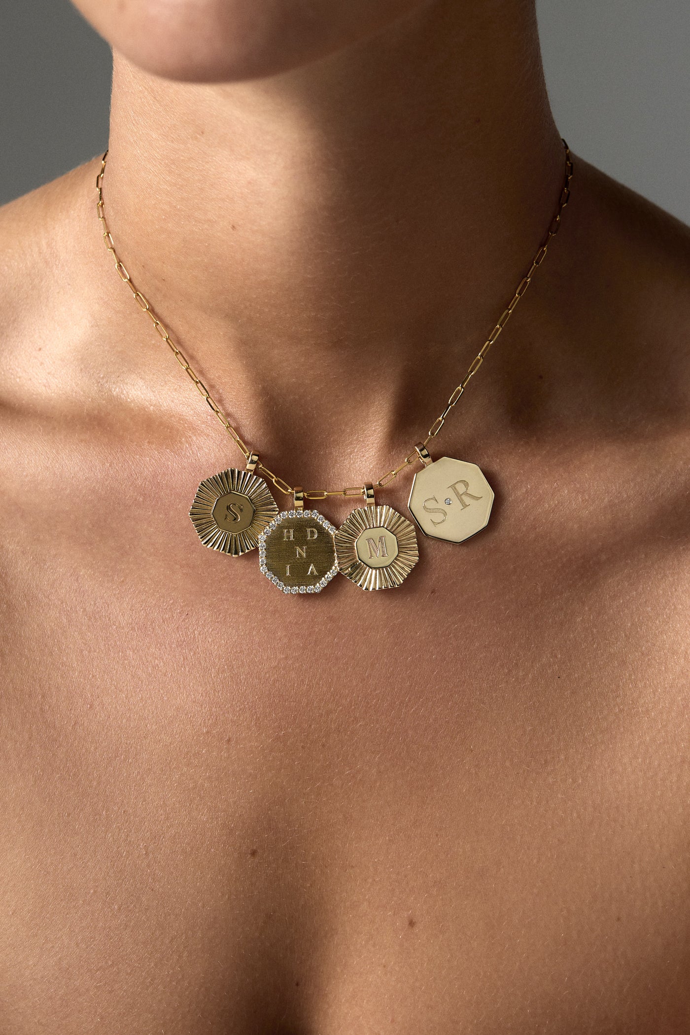 Octagon Disc Attachment | 9K Yellow Gold, Customise