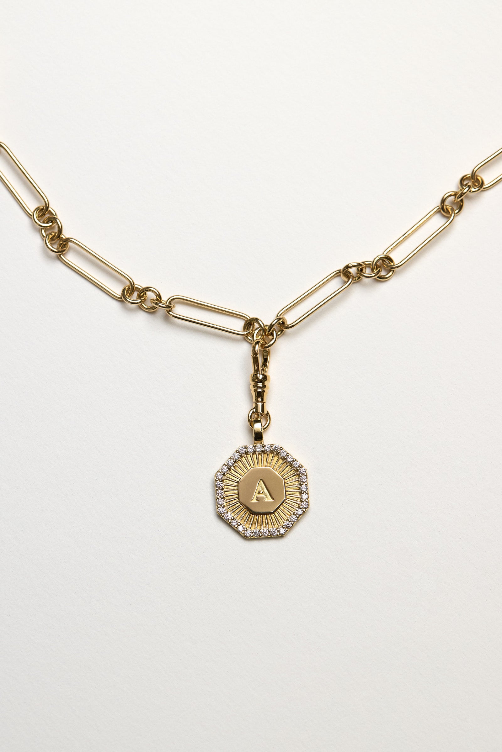 Diamond Halo Large Letter Attachment | 18K White Gold| Natasha Schweitzer