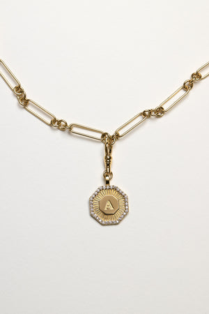 Diamond Halo Large Letter Attachment | 18K White Gold | Natasha Schweitzer