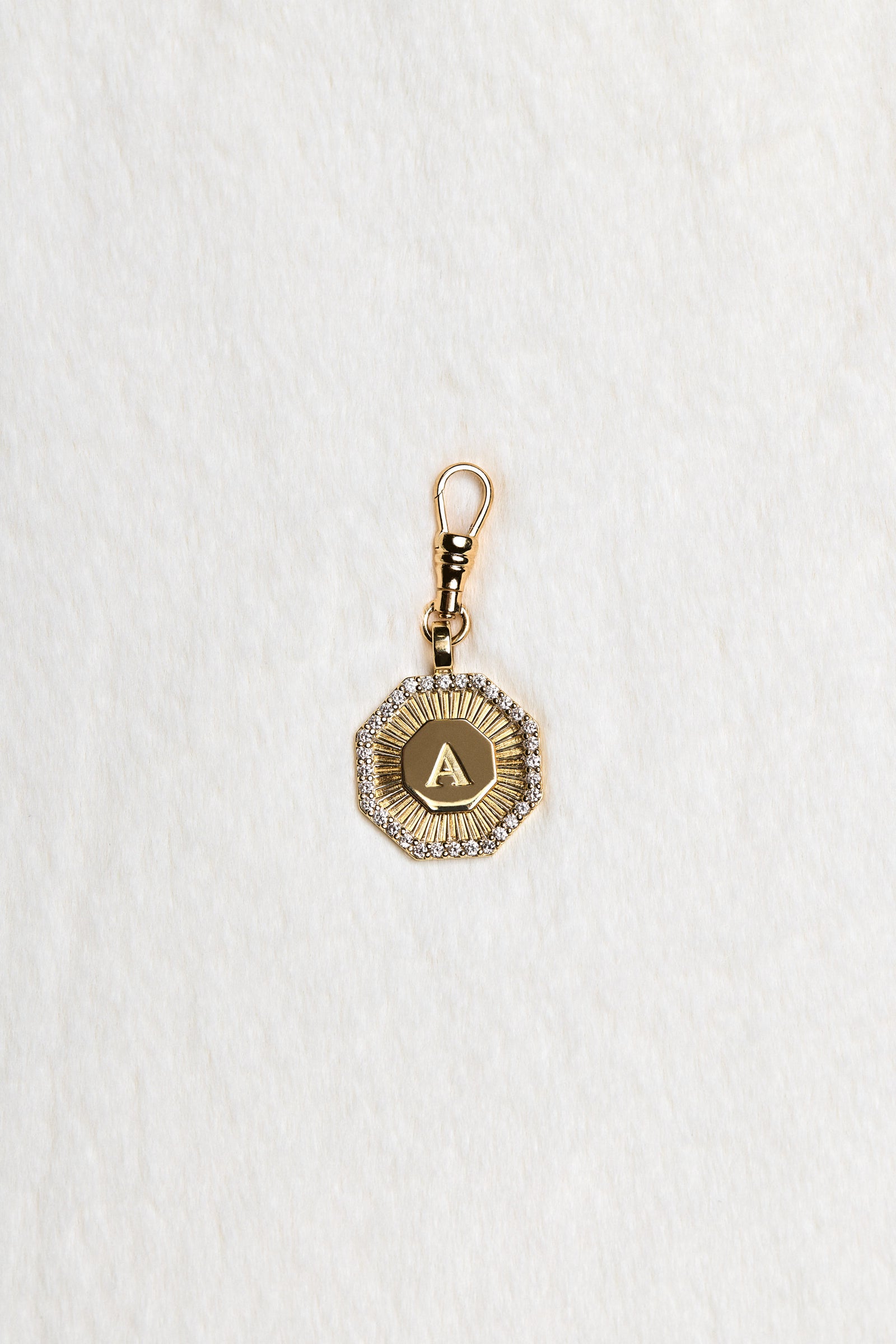 Diamond Halo Large Letter Attachment | 18K White Gold| Natasha Schweitzer