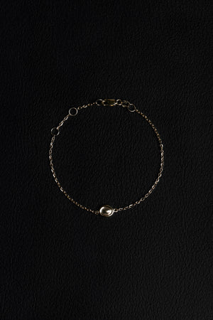 Oval Bezel Bracelet | 9K Yellow Gold | Natasha Schweitzer