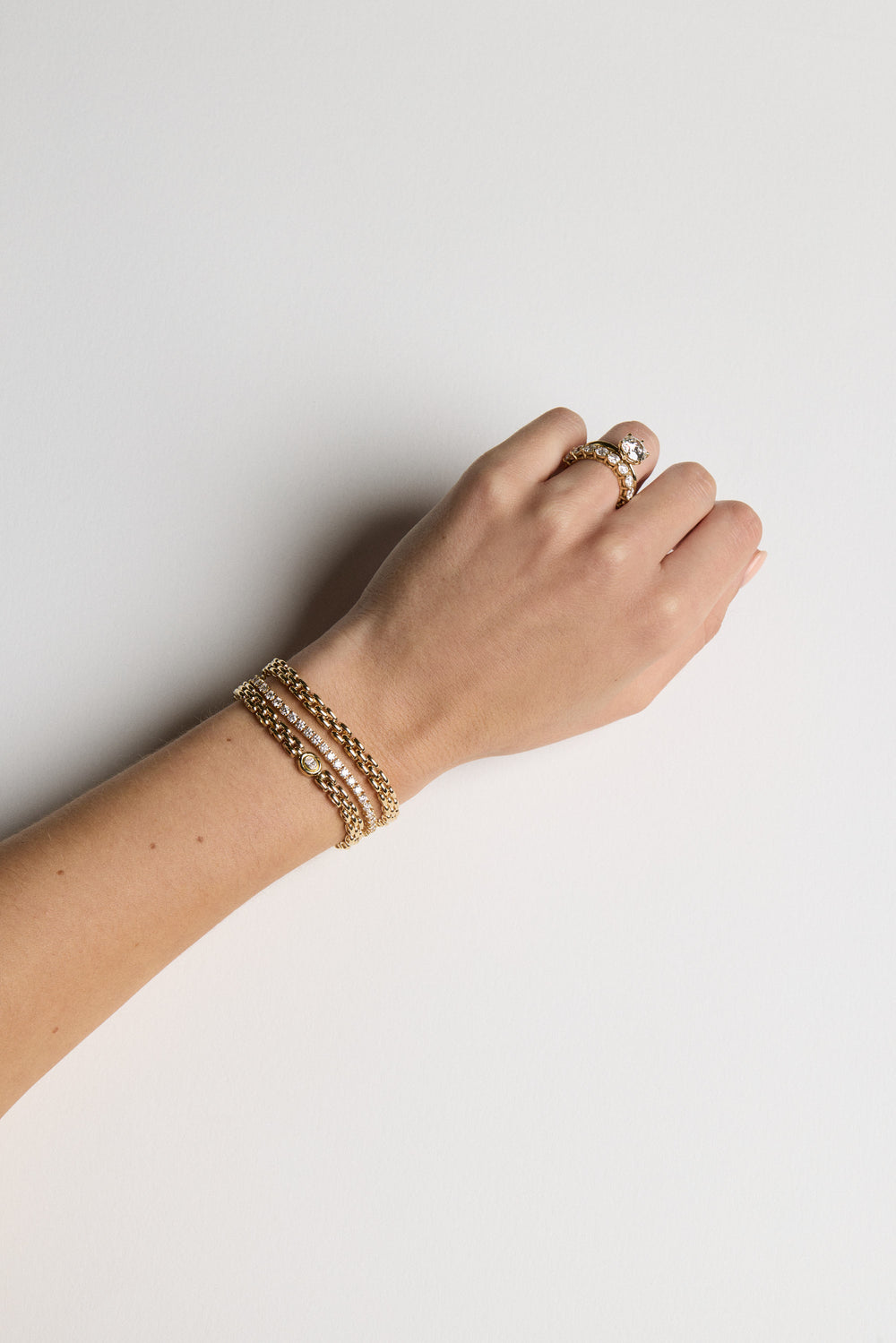 Oval Diamond Mini Margot Chain Bracelet | 9K Yellow Gold| Natasha Schweitzer