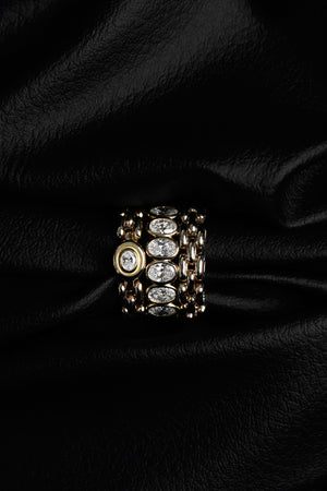 Oval Diamond Margot Chain Ring | 18K Yellow Gold | Natasha Schweitzer