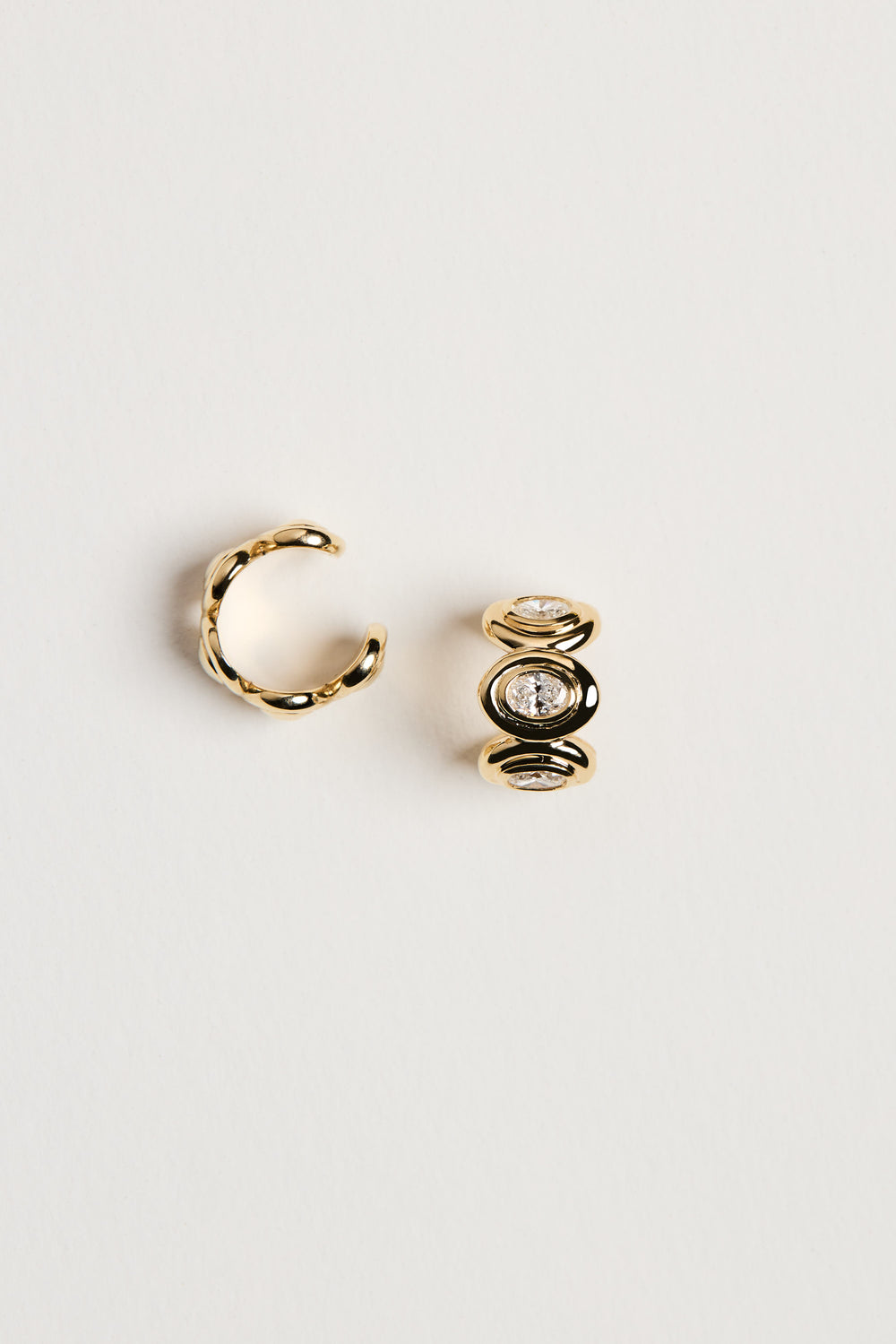 Oval Bezel Ear Cuff | Silver| Natasha Schweitzer