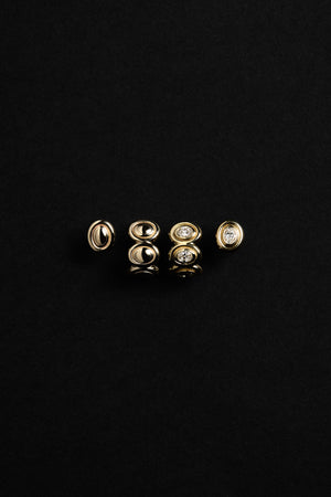 Oval Diamond Bezel Studs | 18K Yellow Gold | Natasha Schweitzer