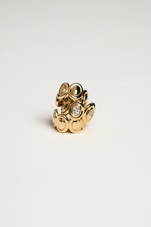 Oval Bezel Ear Cuff | 9K Yellow Gold | Natasha Schweitzer