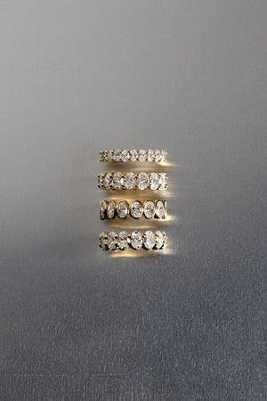 Oval Diamond Half Band | Gold | Natasha Schweitzer