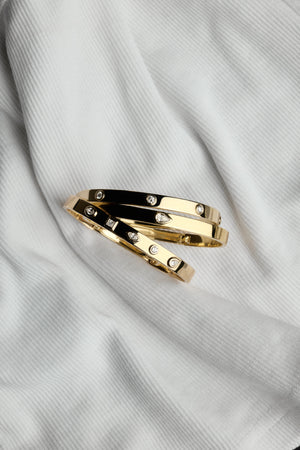 Pear Diamond Tallows Bangle | Yellow Gold | Natasha Schweitzer