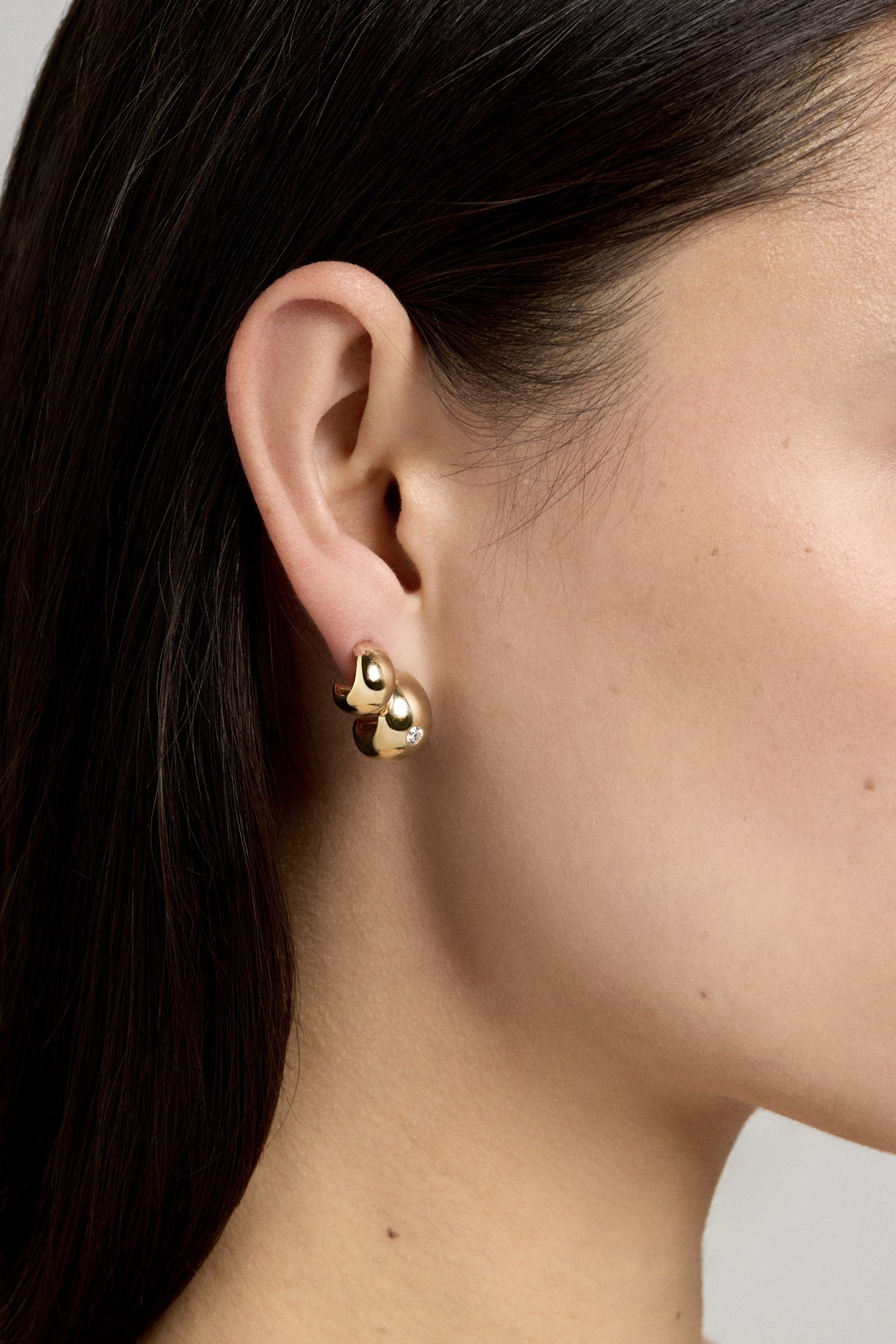 Small Blob Hoops | 9K Yellow Gold