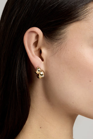Small Blob Hoops | 9K Yellow Gold | Natasha Schweitzer