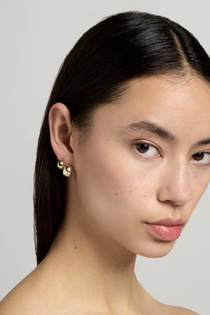 Medium Blob Diamond Hoops | 9K Yellow Gold | Natasha Schweitzer